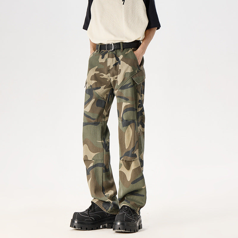 Retro Camouflage Work Pants for Men