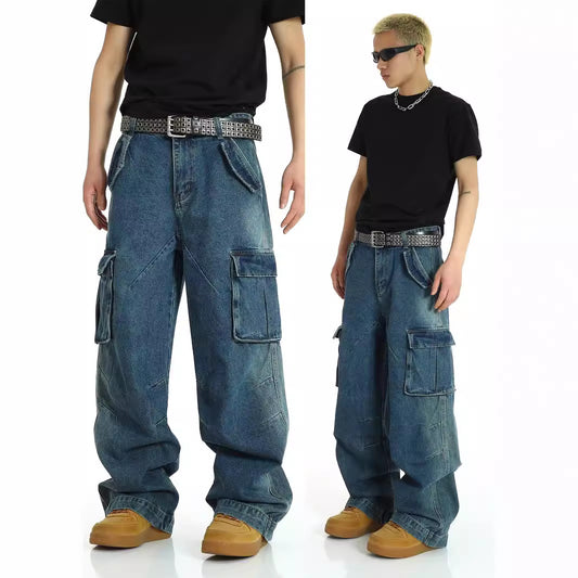 Harajuku Style High-Waisted Heavy-Duty Jeans