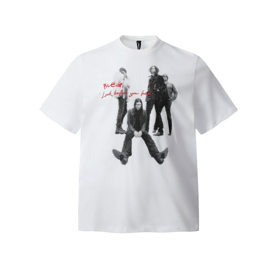 Playful Character Letter Printed Casual T-Shirt