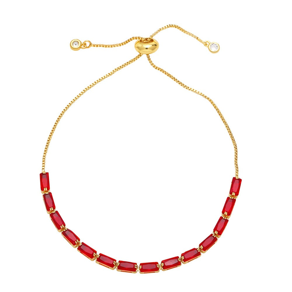 Playful Colorful Zircon Geometric Bracelet for Girls
