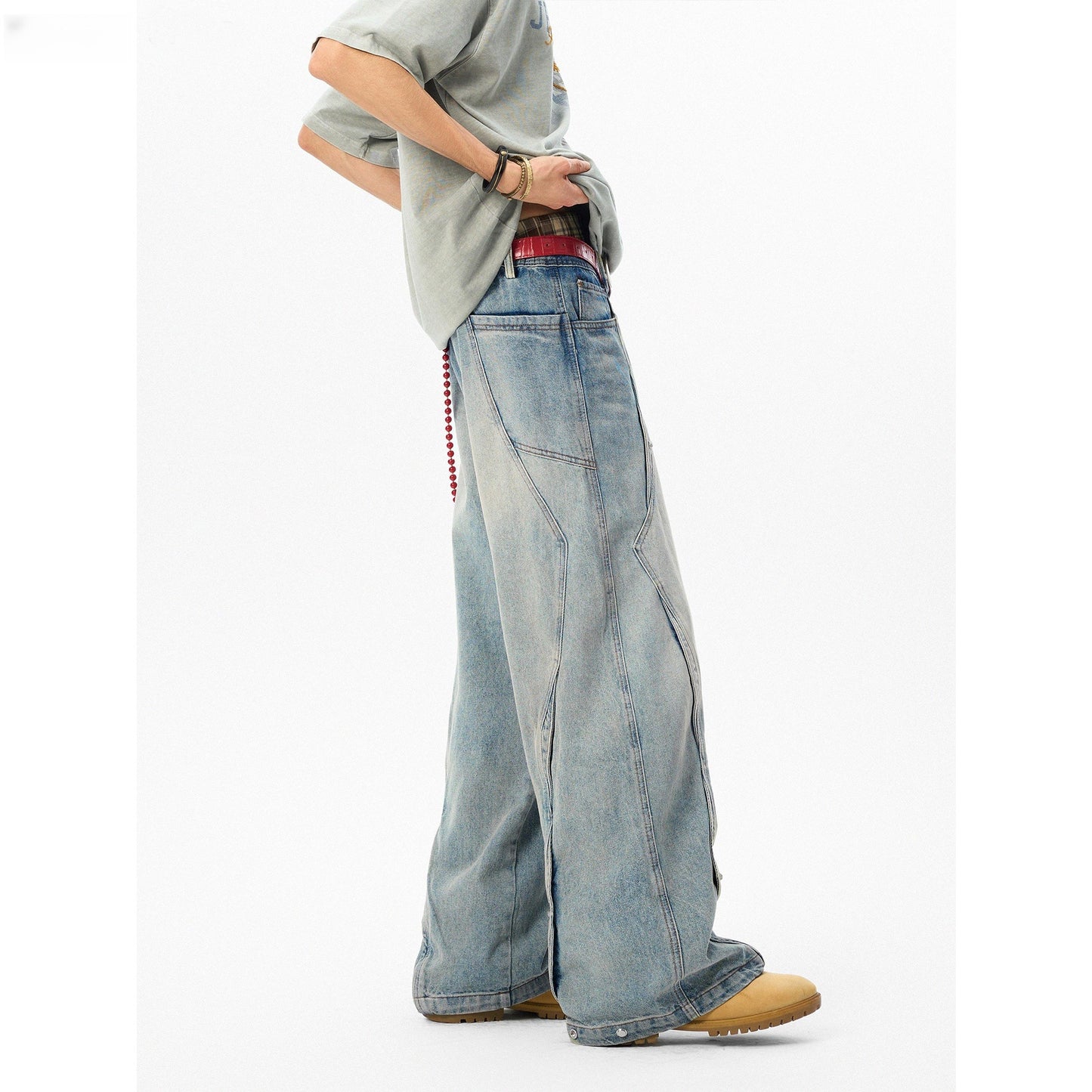 Irregular Deconstruction Design Jeans