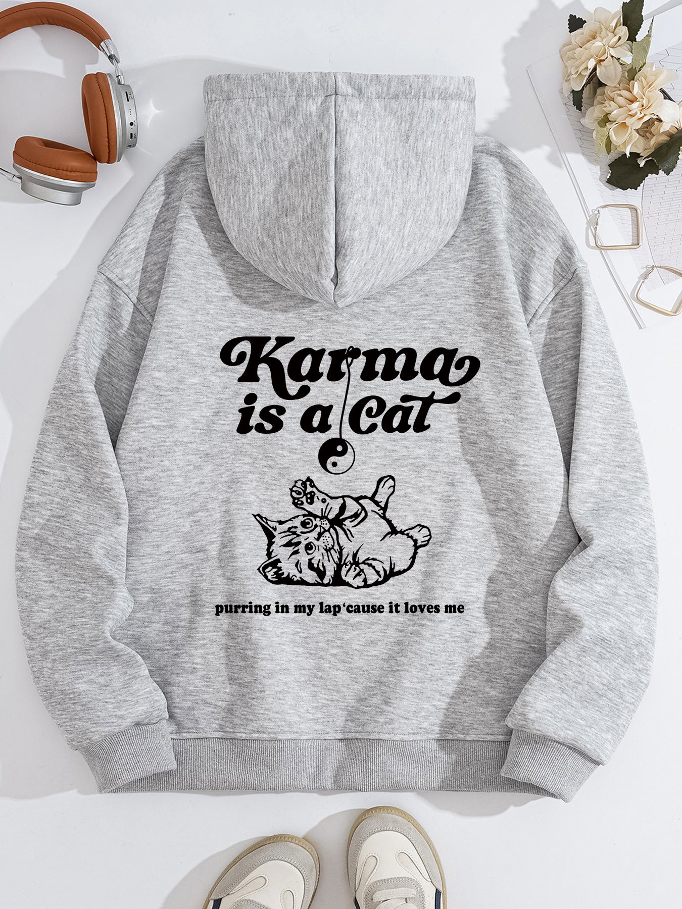 Hooded Long Sleeve Fleece Hoodie with Kangaroo Pocket