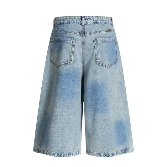 Vintage Washed Denim Shorts for Men - Harajuku Style