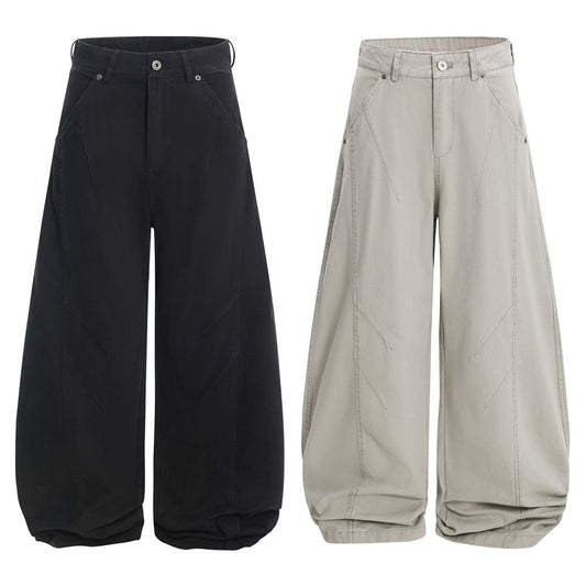 Men's Retro Wide-Leg Pleated Casual Pants