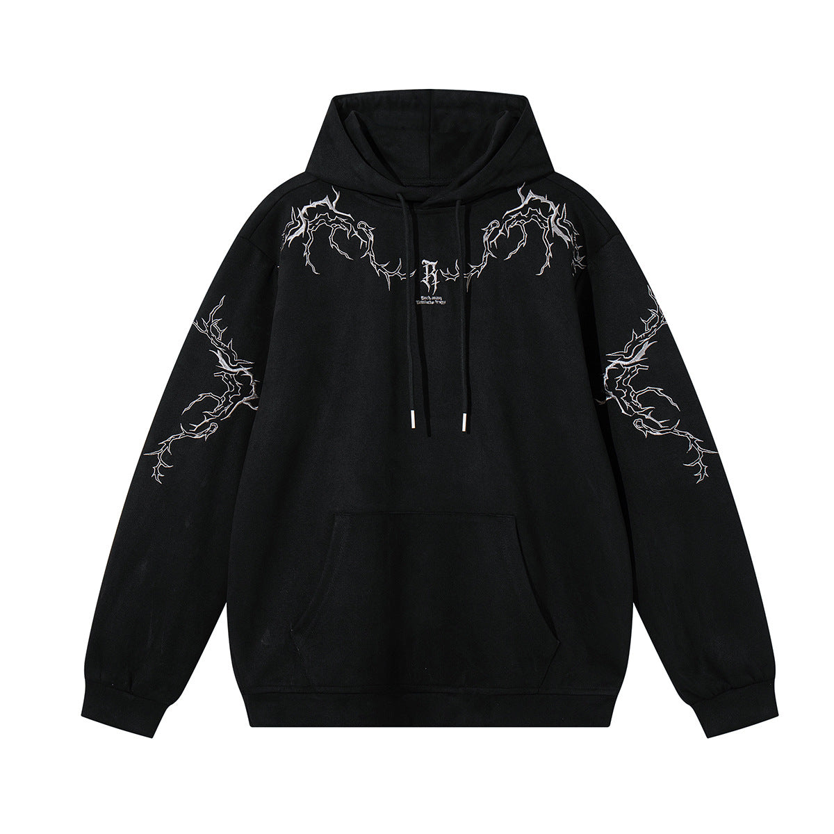 Thorn Embroidered Suede Hoodie
