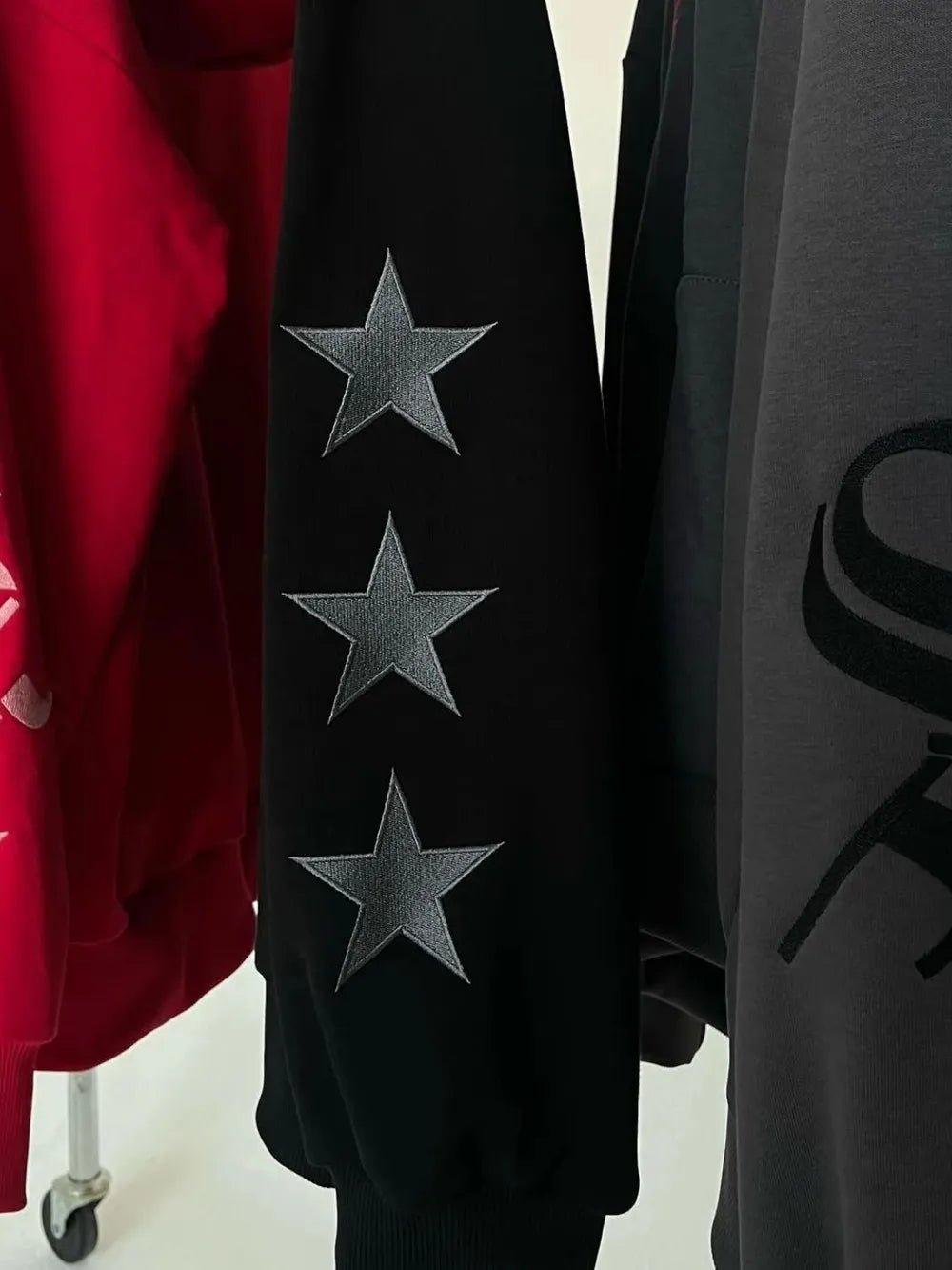 Men's Star Embroidery Zip Up Hoodie - Harajuku Style