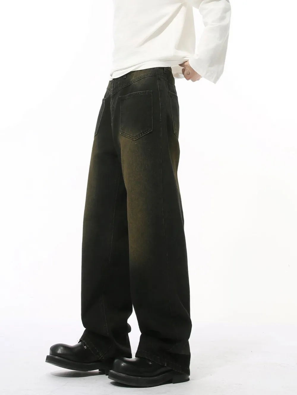 Men's Distressed Backward Jeans - Harajuku Style