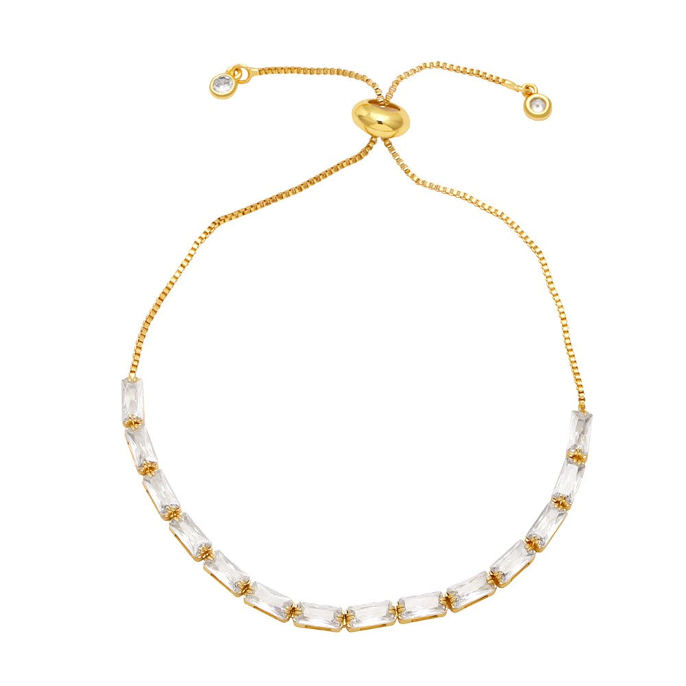 Playful Colorful Zircon Geometric Bracelet for Girls