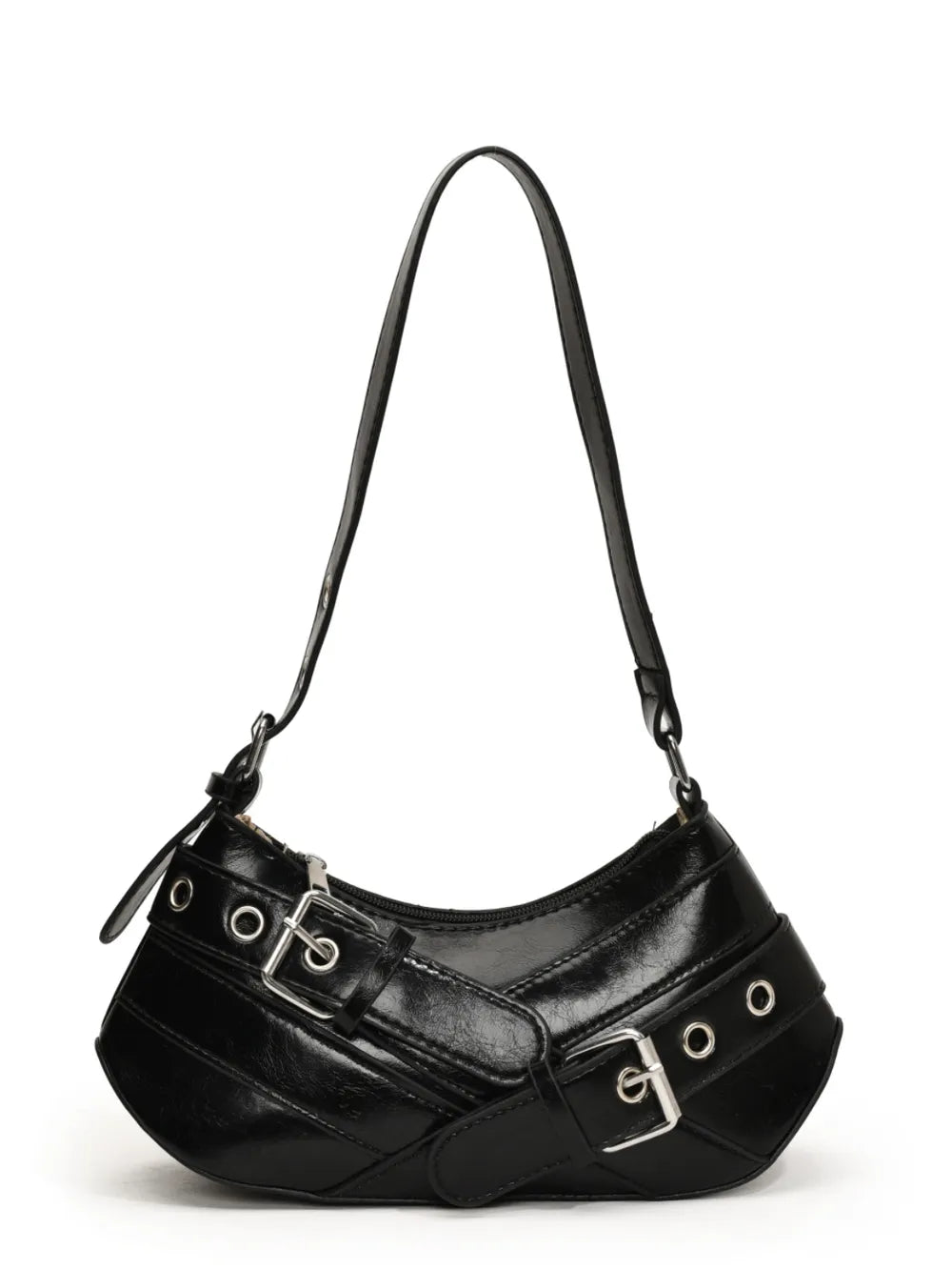 Leather Buckle Shoulder Bag
