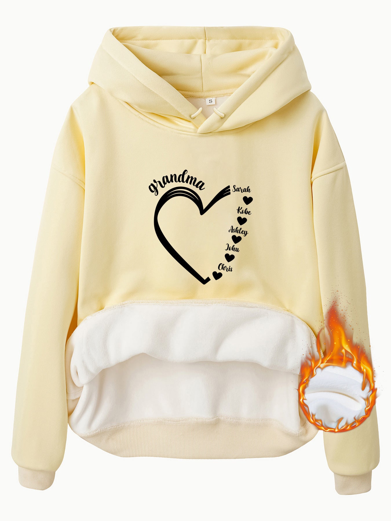 Top Hoodie with Grandma Love Pattern
