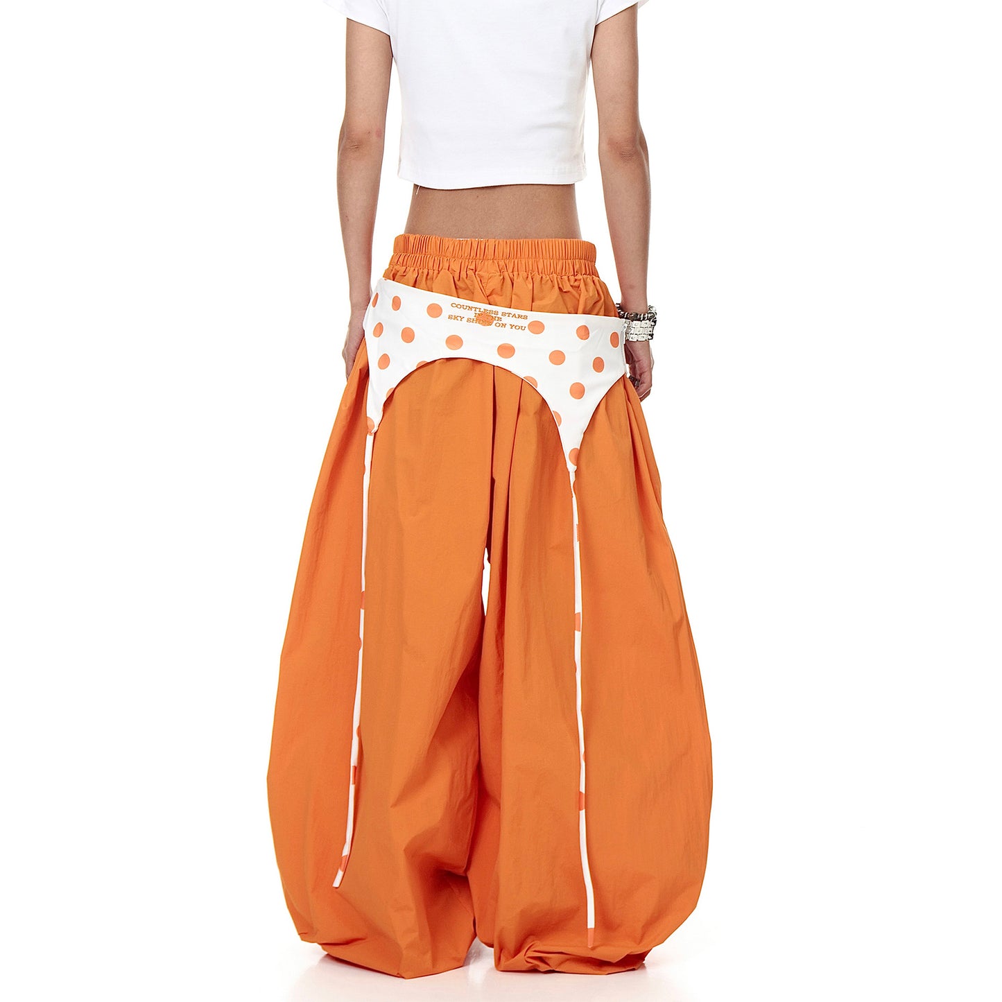 Color Block Layered Wide Leg Pants for Women