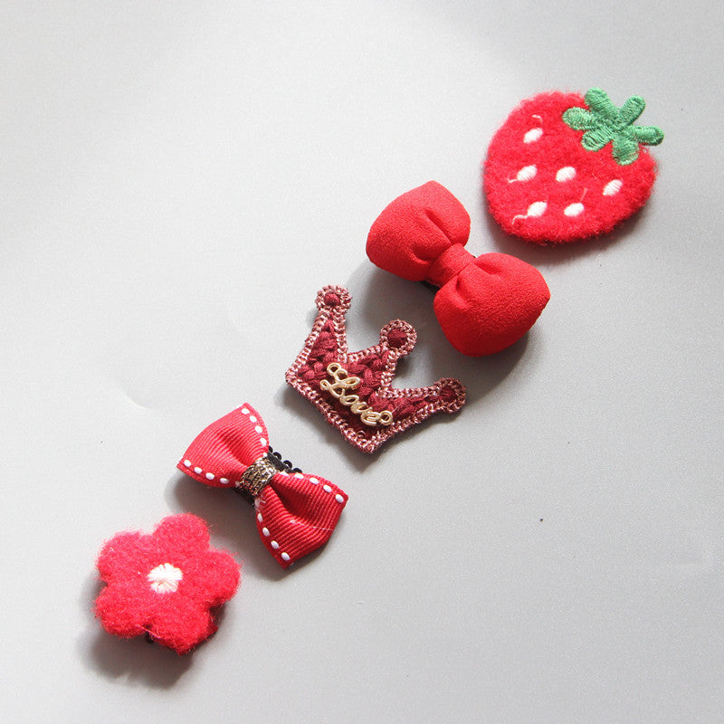 Children's Girls Hair Clip Headwear Crown Japanese Little Princess Hair Ornament Baby Hair Clip Set