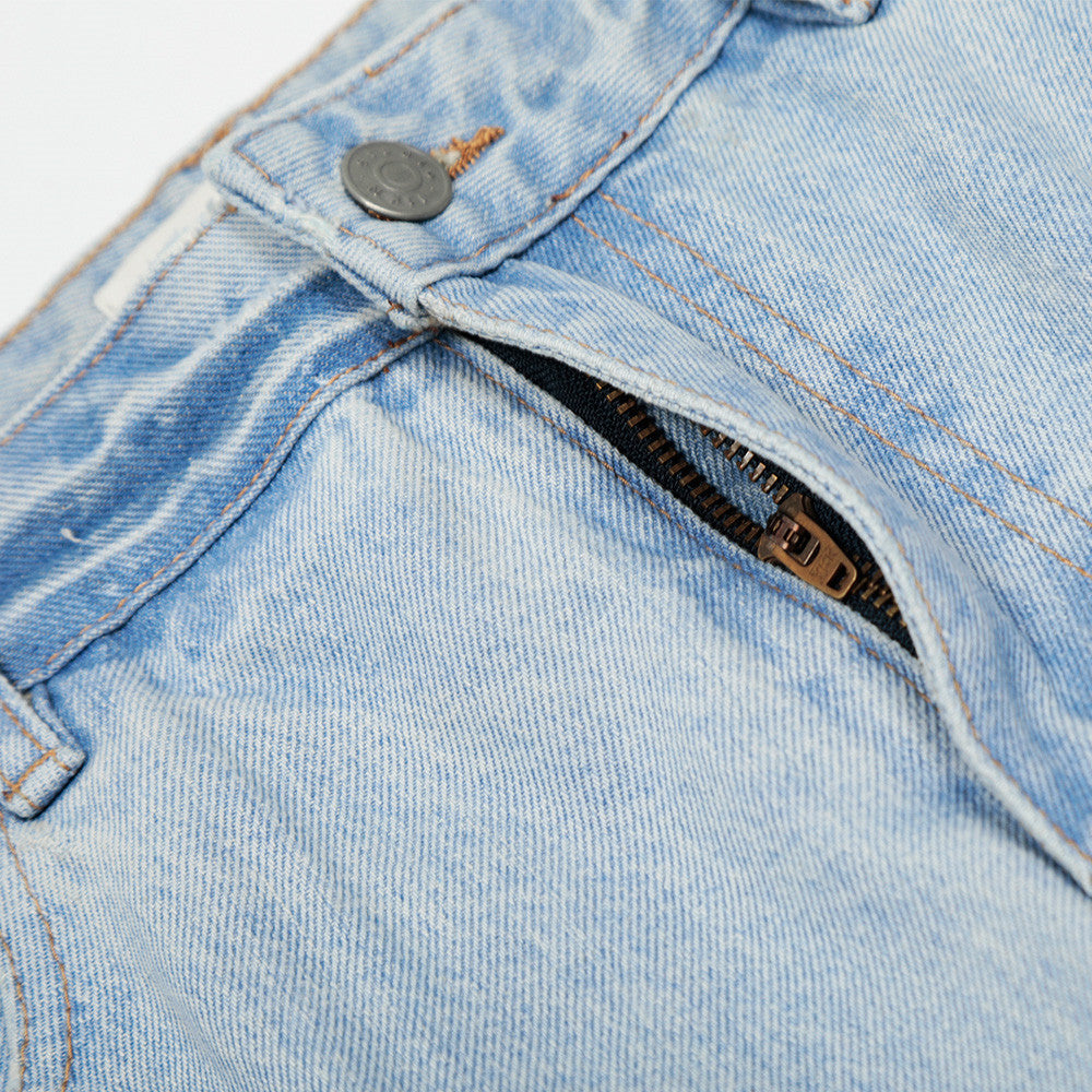 Harajuku Style Light Wash Distressed Denim Pants