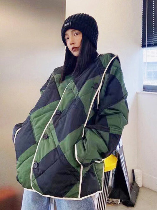 Harajuku Style Women's Cotton-Padded Coat with Removable Jacket