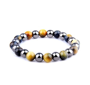 Men's Tiger Eye & Obsidian Friendship Bracelet