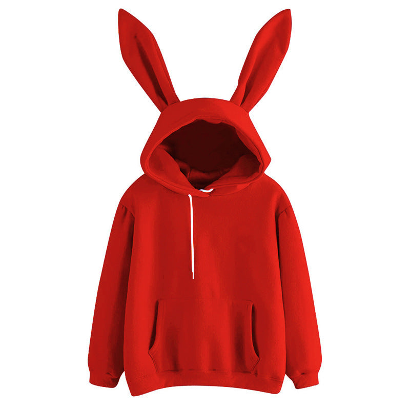 Women's Harajuku Hooded Rabbit Sweatshirt - Playful Casual Style