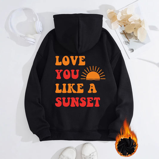Hooded Long Sleeve Fleece Hoodie with Kangaroo Pocket