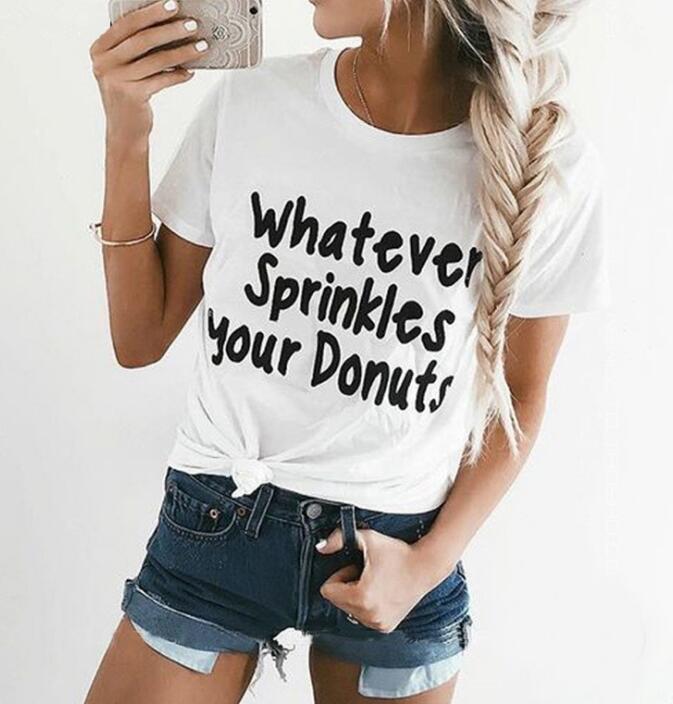 Playful Letter Print T-Shirt - Harajuku Style