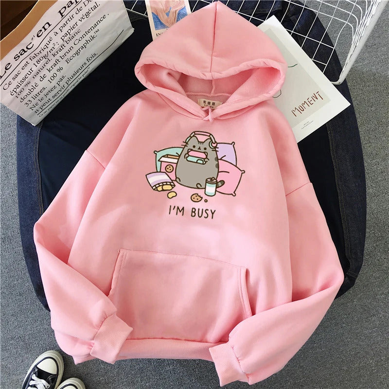Cartoon Cute Printed Hooded Sweatshirt Unisex Long Sleeve Casual Jacket Fashion Versatile