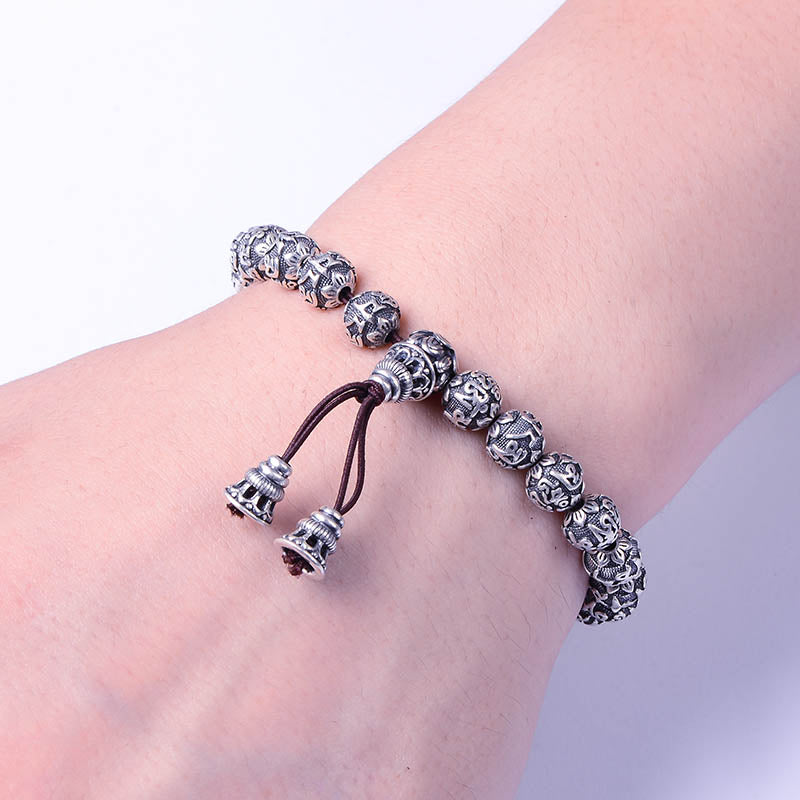 Buddha Mantra Bracelet - Solid 999 Fine Silver Charm
