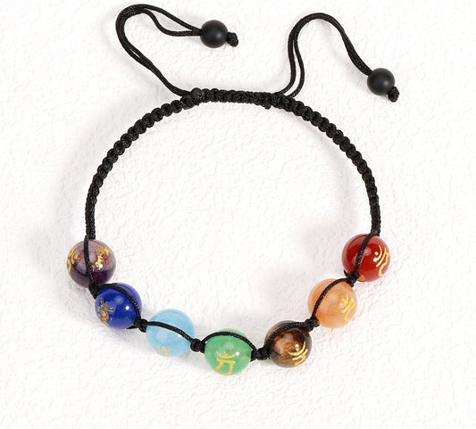 Colorful Braided Amethyst Crystal Bracelet