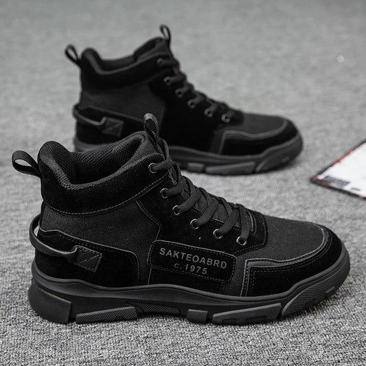 Men's Harajuku Style Martin Boots - Casual Mid Top Footwear