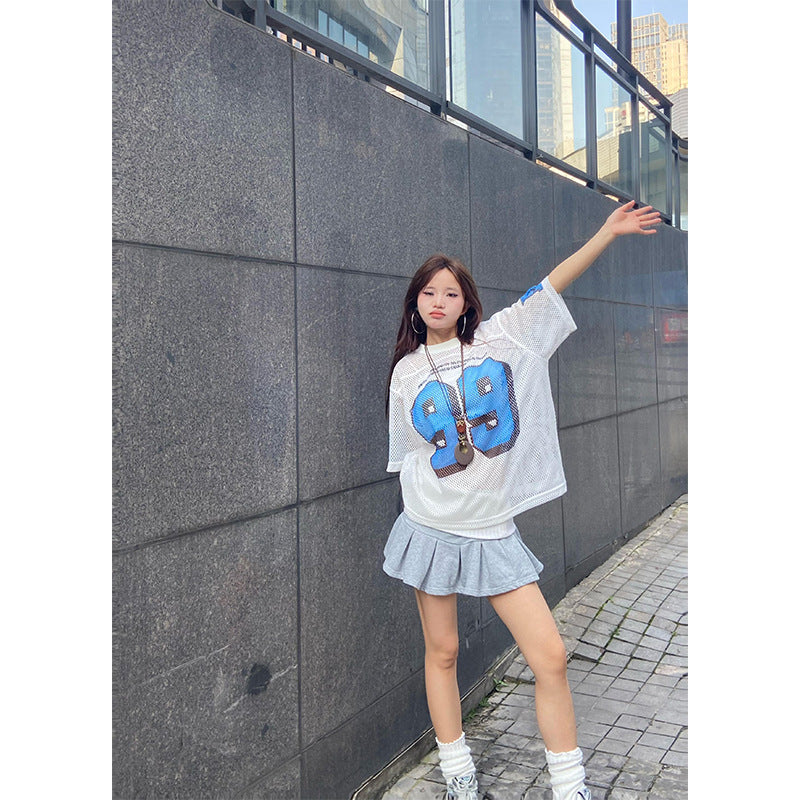 Retro Harajuku Style Short-Sleeved Jersey T-Shirt