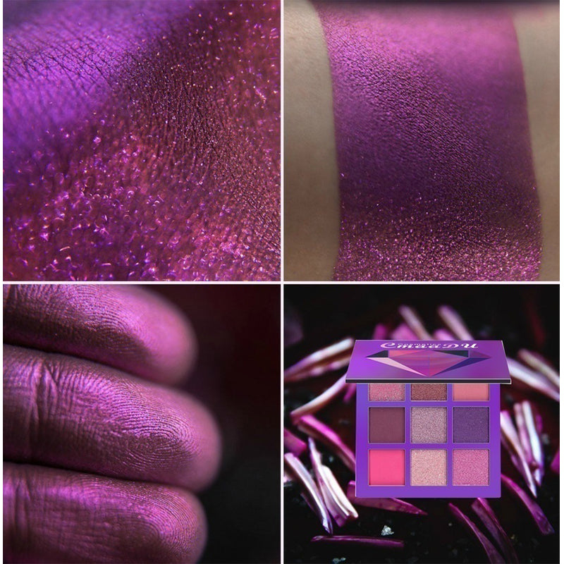 9 Color Diamond Bright Eye Shadow Palette - Matte & Shimmer