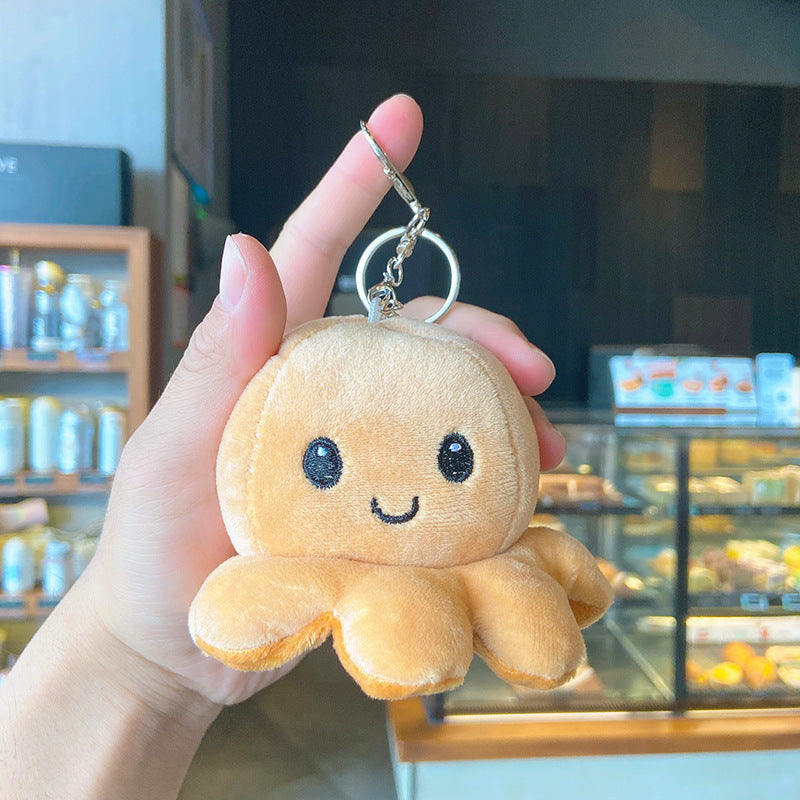 Plush Flip Octopus Keychain Pendant