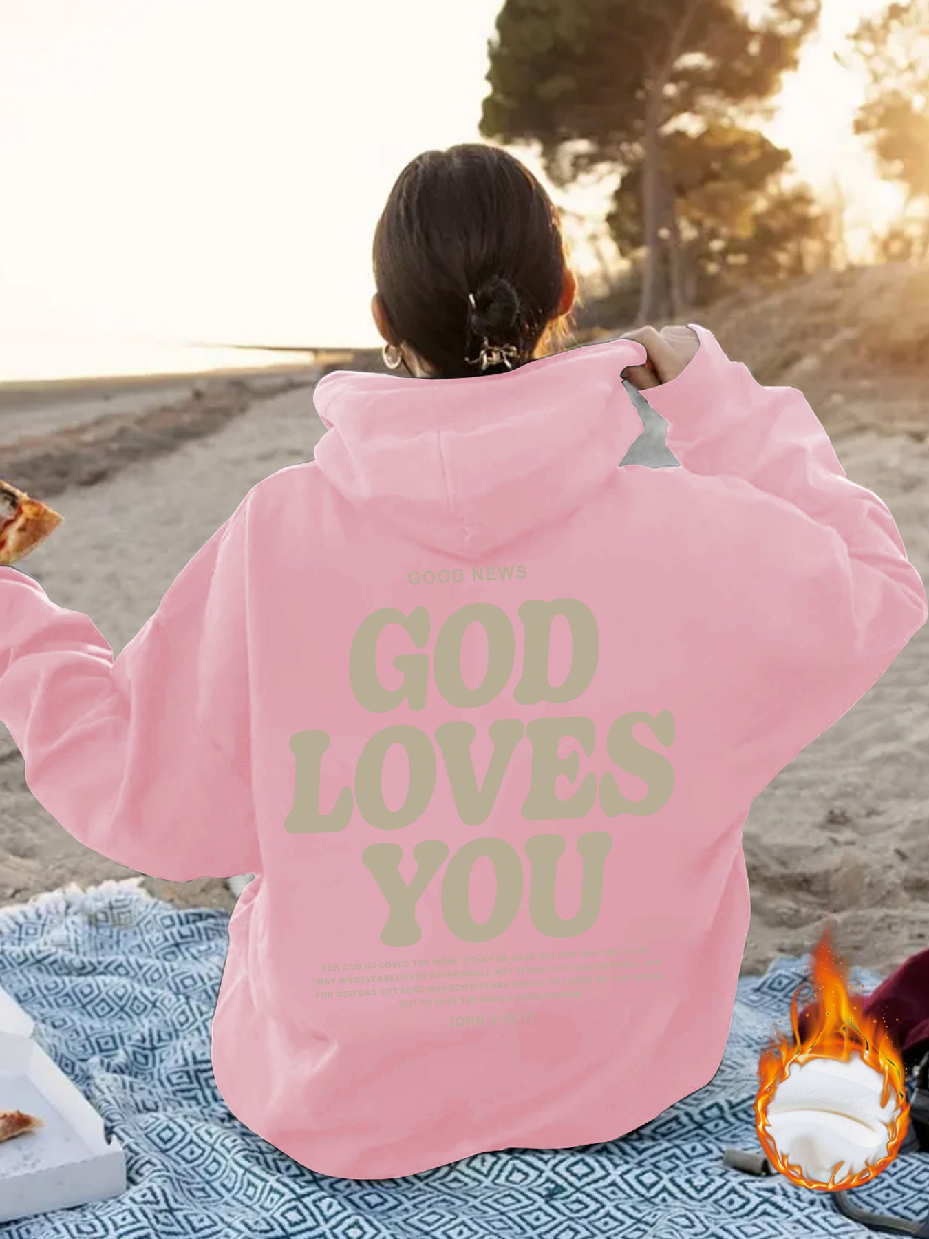 Hooded Long Sleeve Fleece Hoodie with Kangaroo Pocket