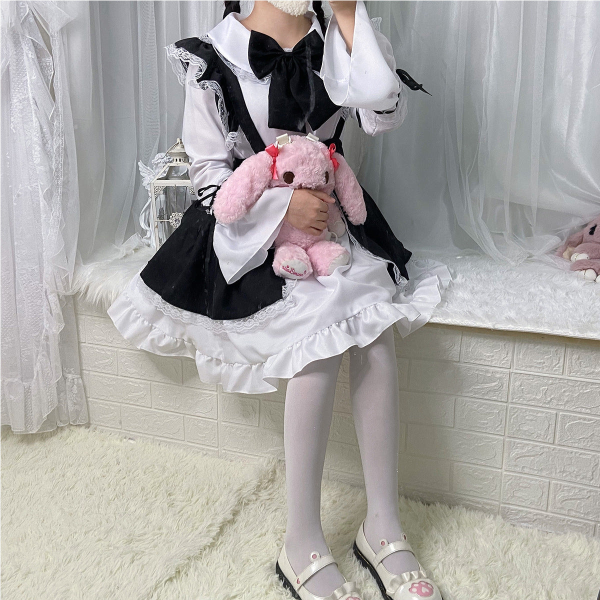 Cute Lolita Maid Dress Black and White Color Combination Girls Dress Lolita Women's Clothing