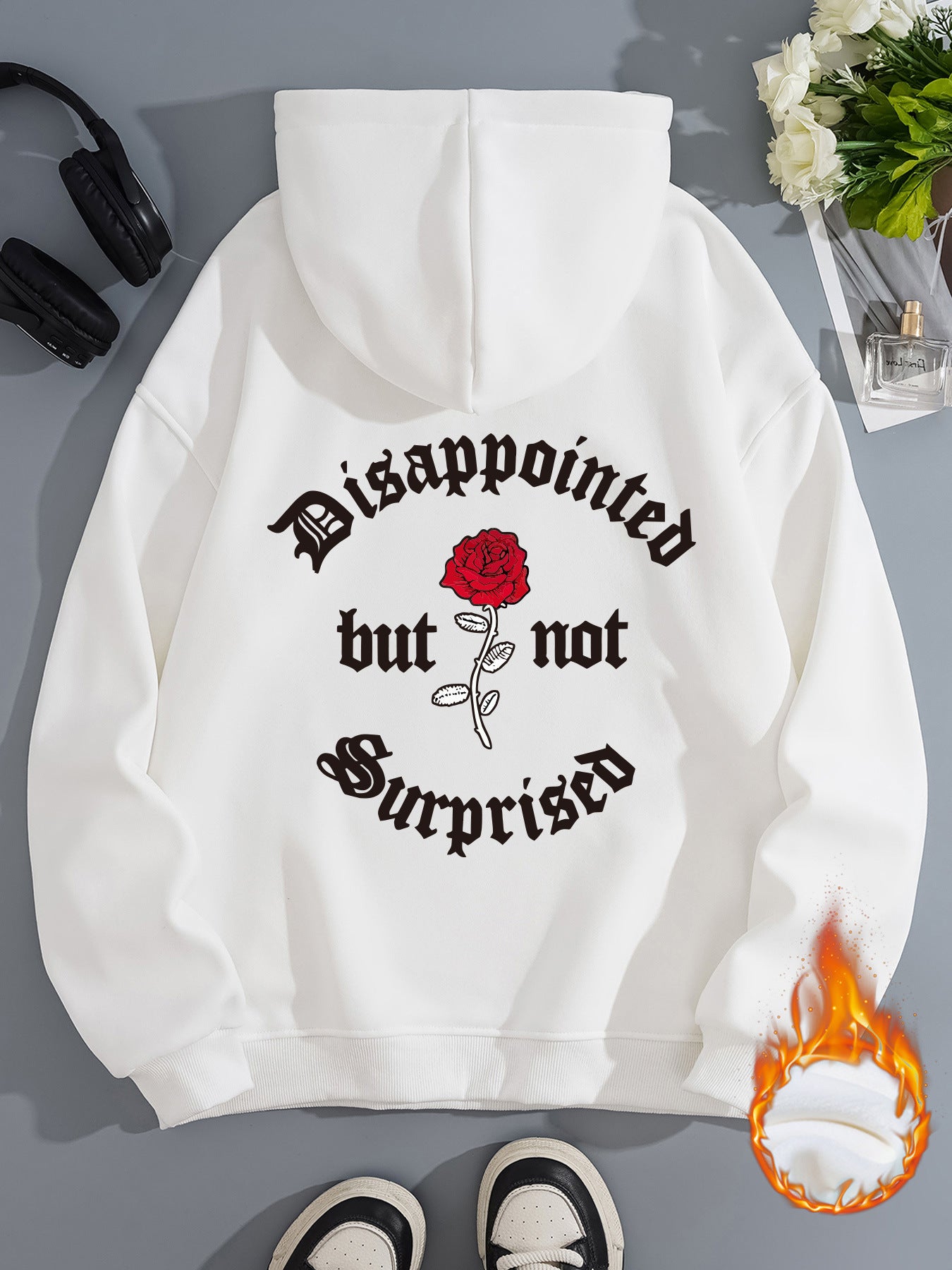 Disappointed Sweatshirt in Harajuku Style with Print and Lantern Sleeves