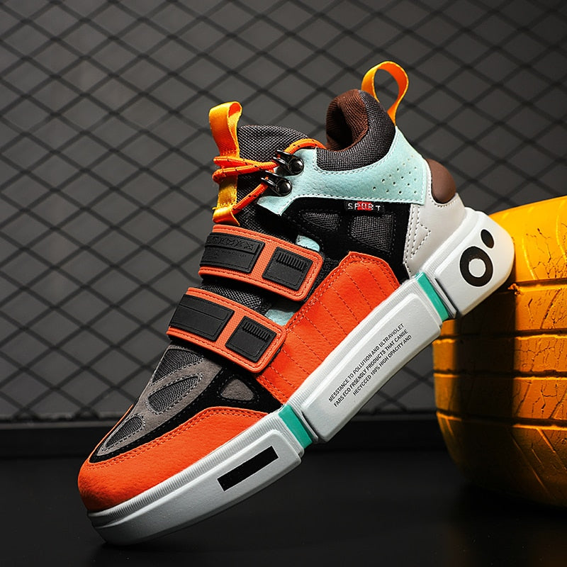 Playful Harajuku Style Men’s Running Shoes - Lace Up Sport Shoes
