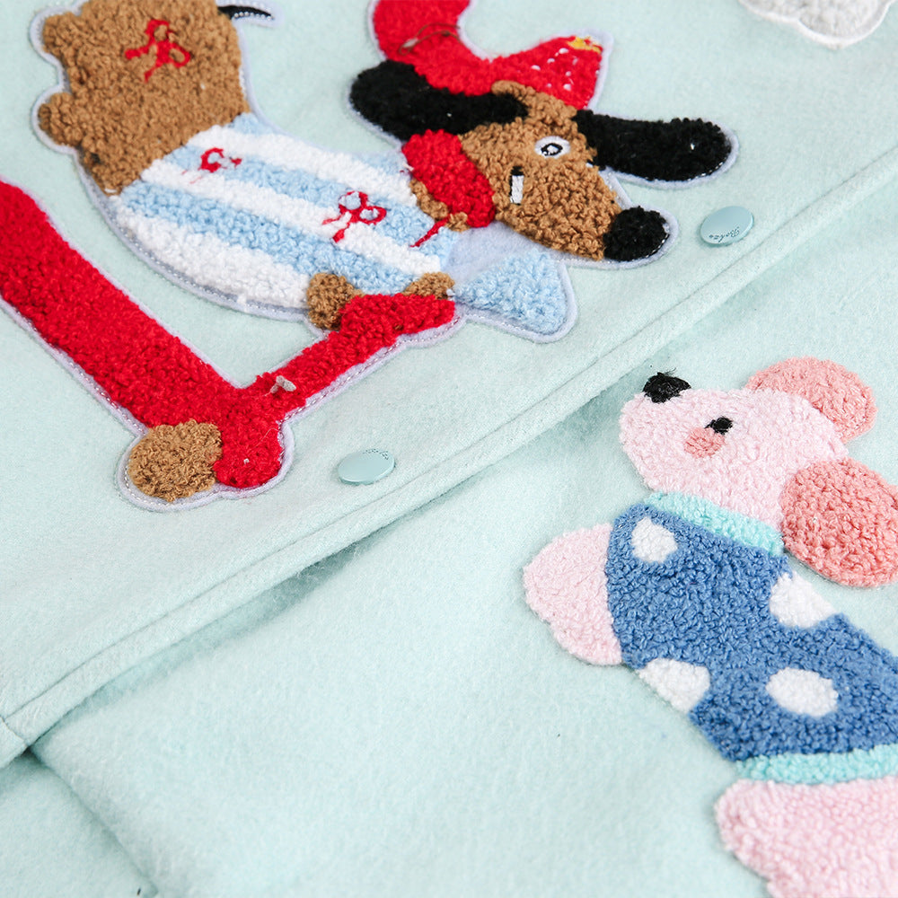 Cute Dogs Pattern Varsity Jacket