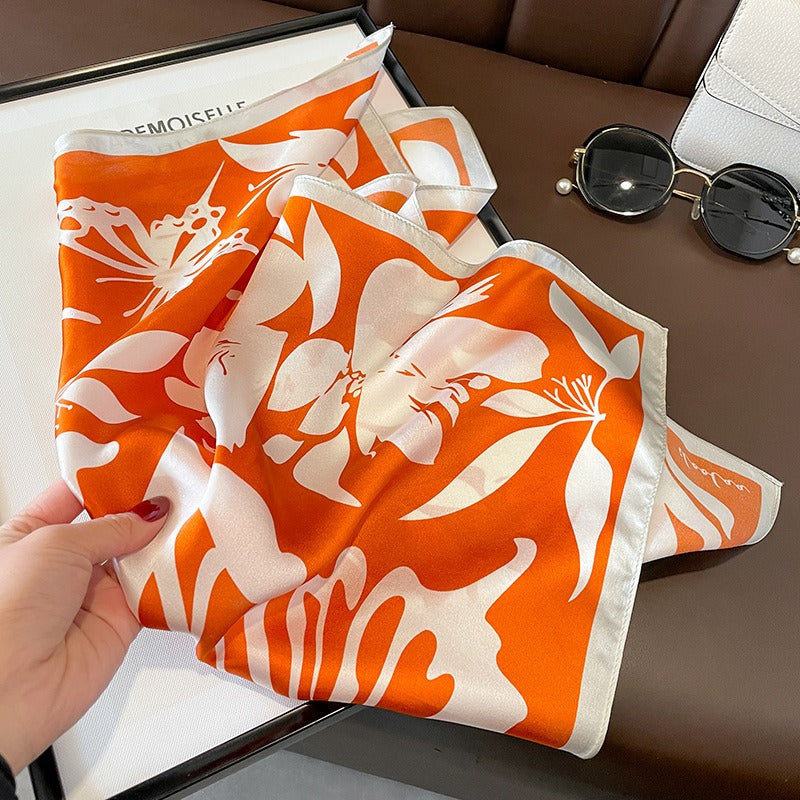 Playful Small Square Silk Scarf - Perfect Gift for Mom