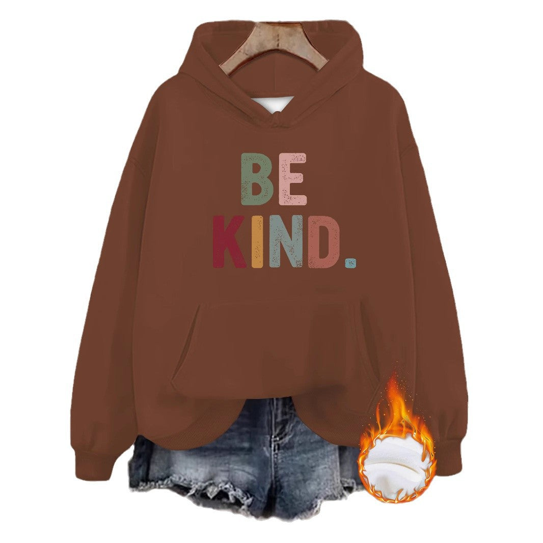 Hooded Long Sleeve Fleece Hoodie with Kangaroo Pocket