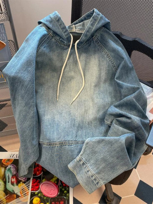Vintage Denim Hoodies for Women - Harajuku Style