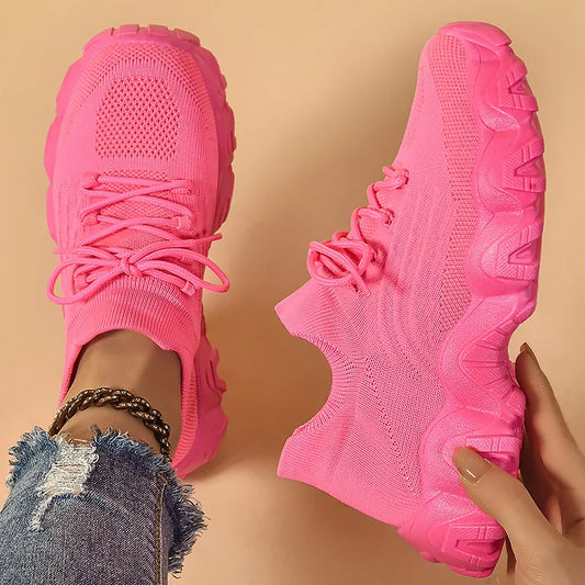 Lace Up Mesh Breathable Athletic Shoes