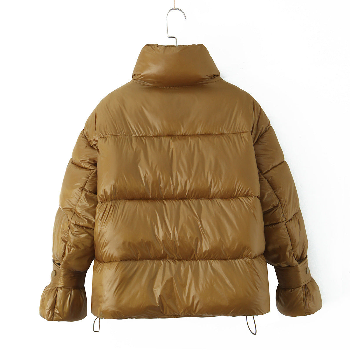 Stand Collar Double Zipper Buckle Long Sleeve Jacket