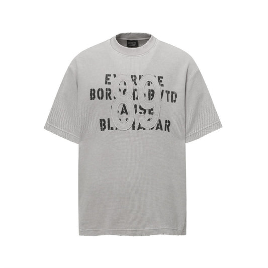 Harajuku Style Retro Letter Print Short Sleeve Tee for Men