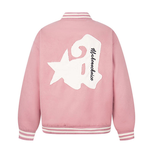 Embroidery Baseball Jacket Loose Thickened Cotton Coat