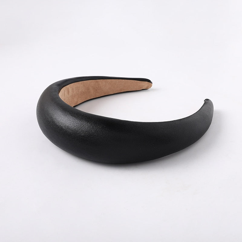 Women PU Padded Wide Sponge Headband
