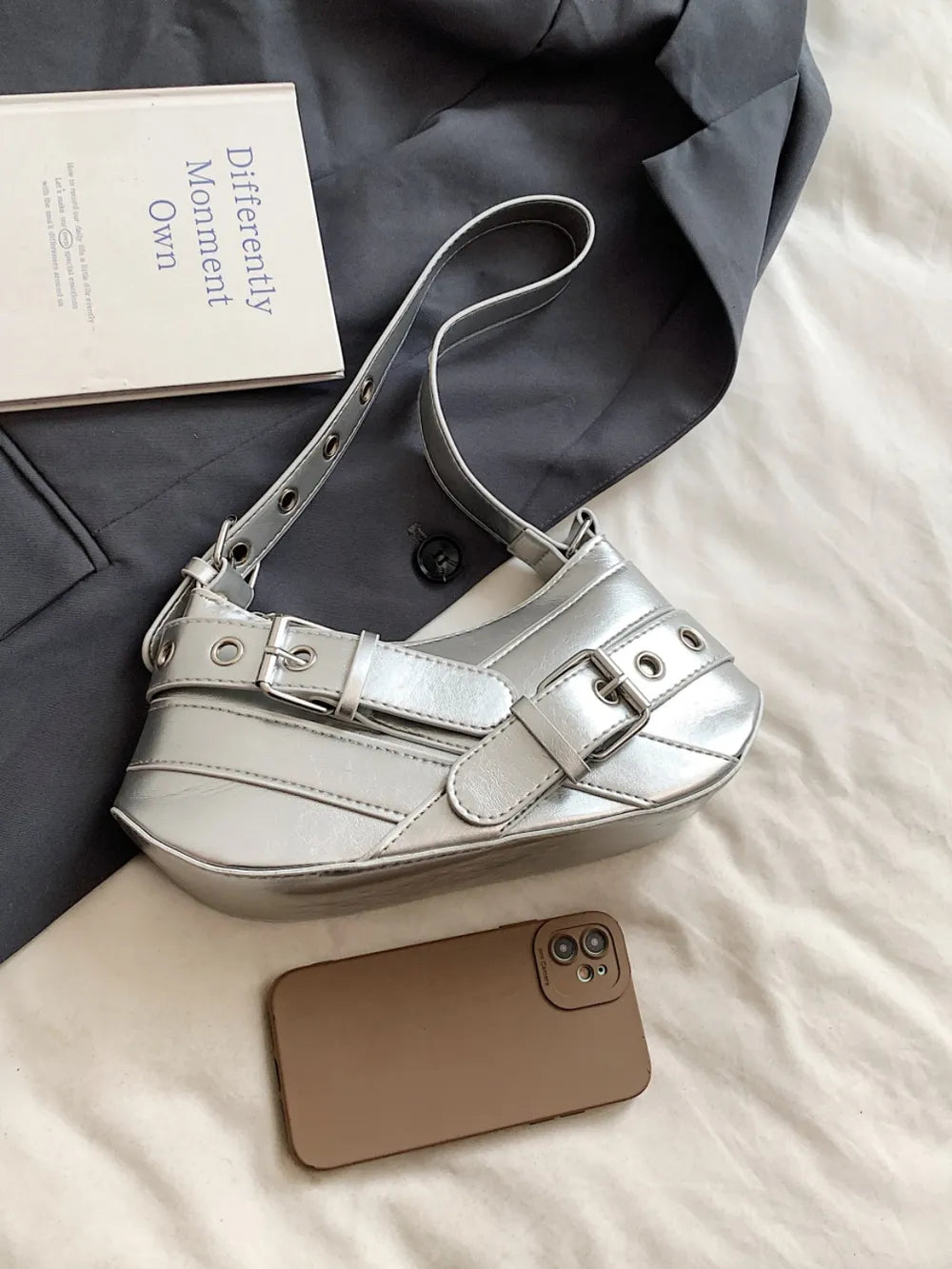 Leather Buckle Shoulder Bag