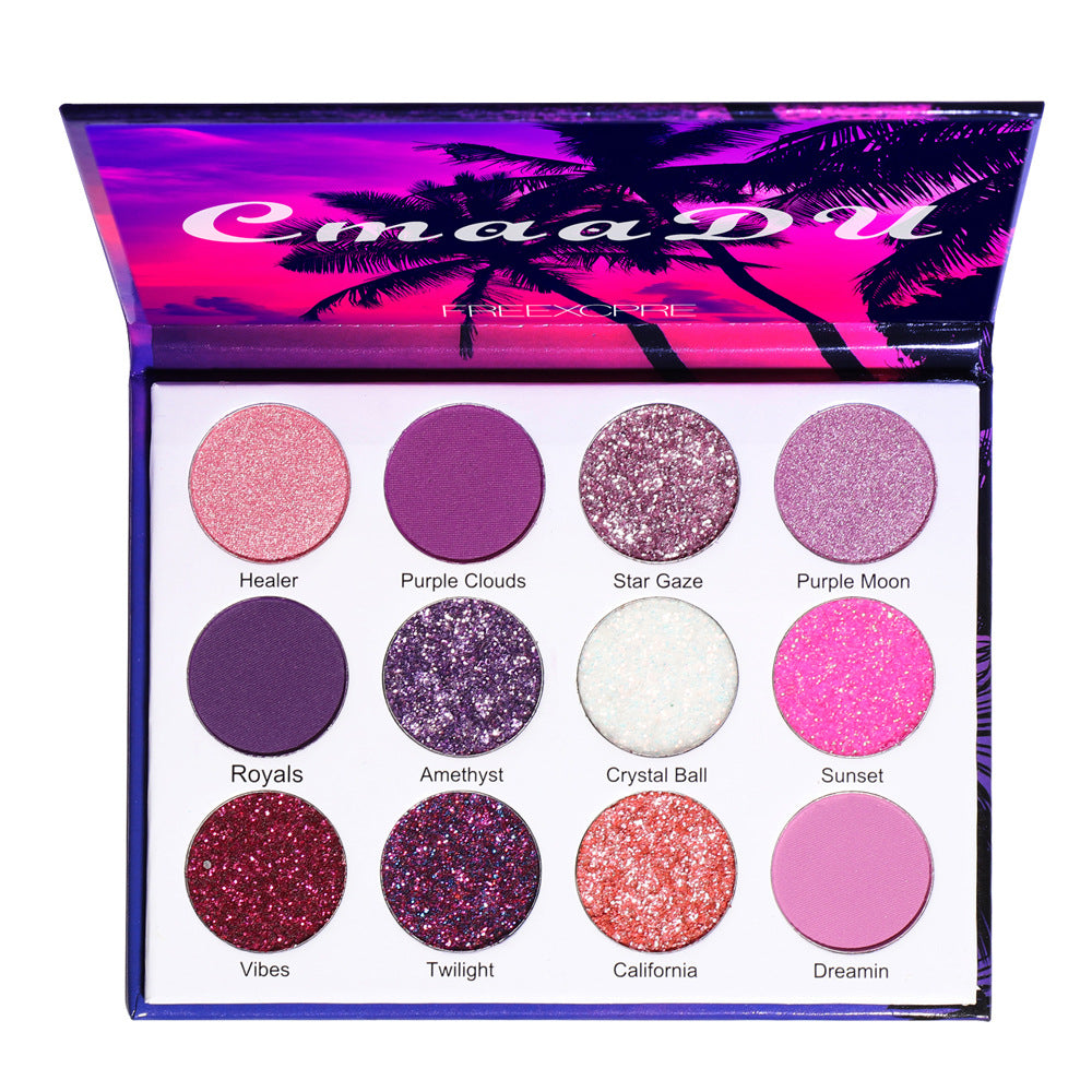 12 Color Shiny Eyeshadow Palette - Harajuku Style Makeup