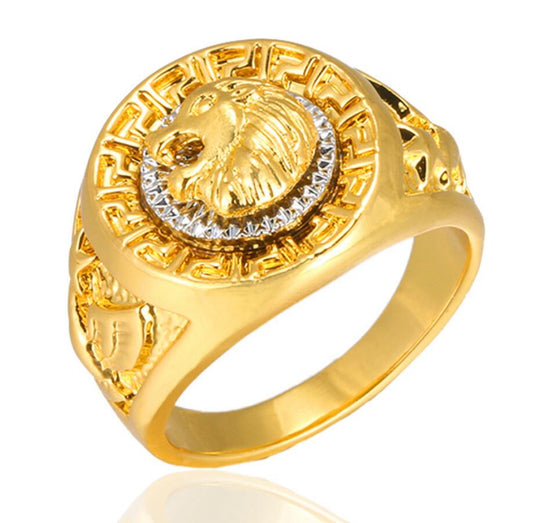 Harajuku Style Lion Championship Ring - Hip Hop Gold Ring