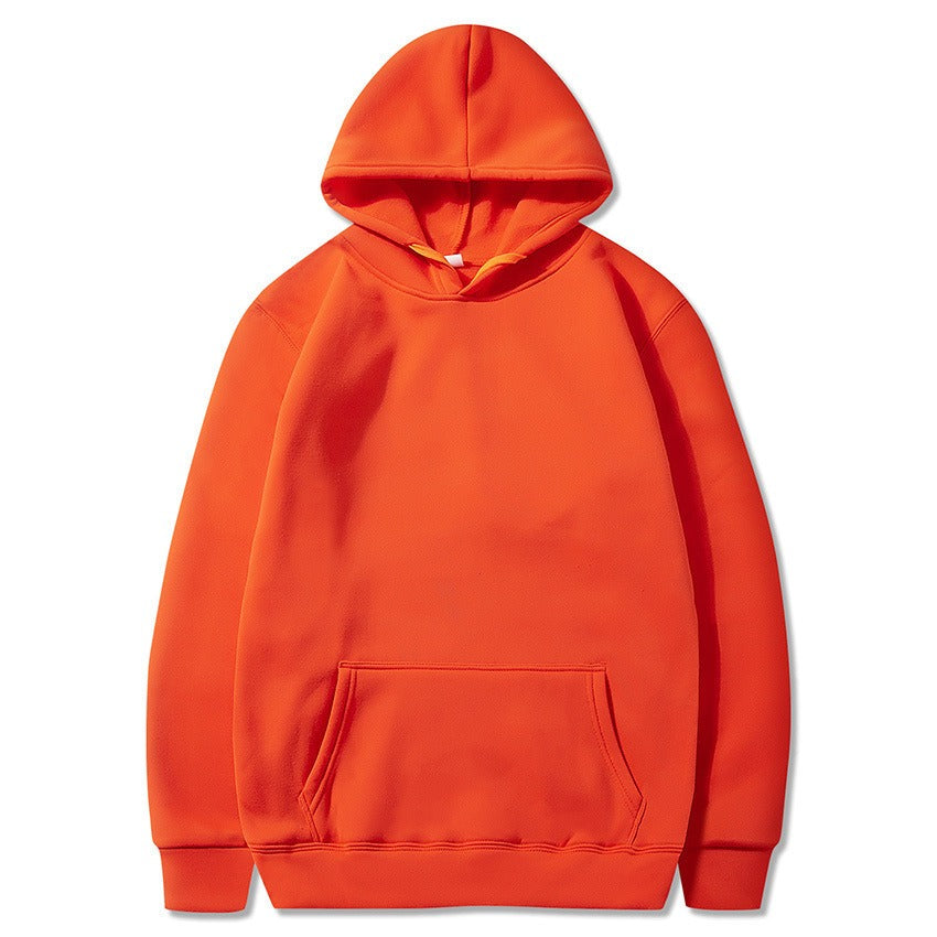 Harajuku Style Solid Color Plush Hoodie Sweatshirt