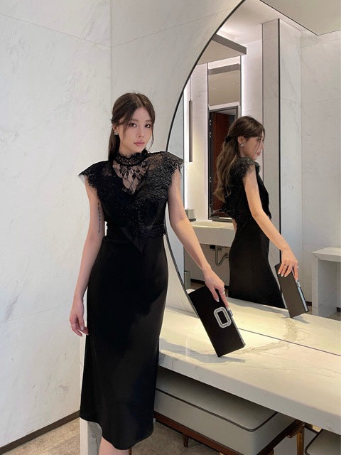 Lace Patchwork Slim Feminine Dress