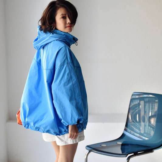 Harajuku Style Loose A-Word Slim Hooded Coat for Women