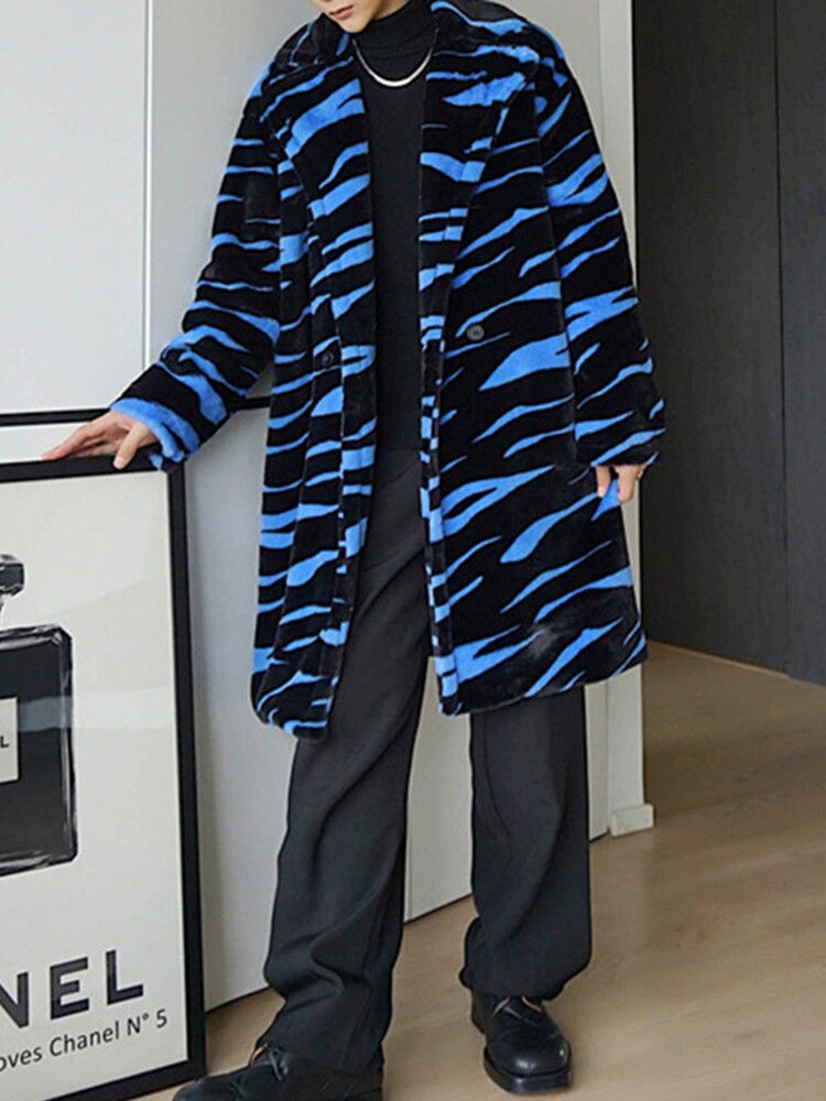 Harajuku Style Imitation Fur Long Coat for Women
