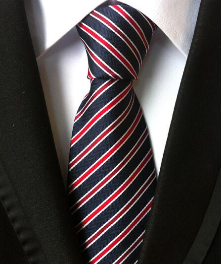 Classic Yellow & Navy Blue Striped Silk Tie